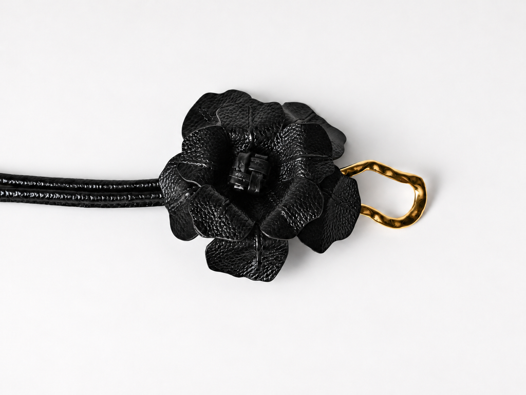 Cinturón Flor Matrona — Negro