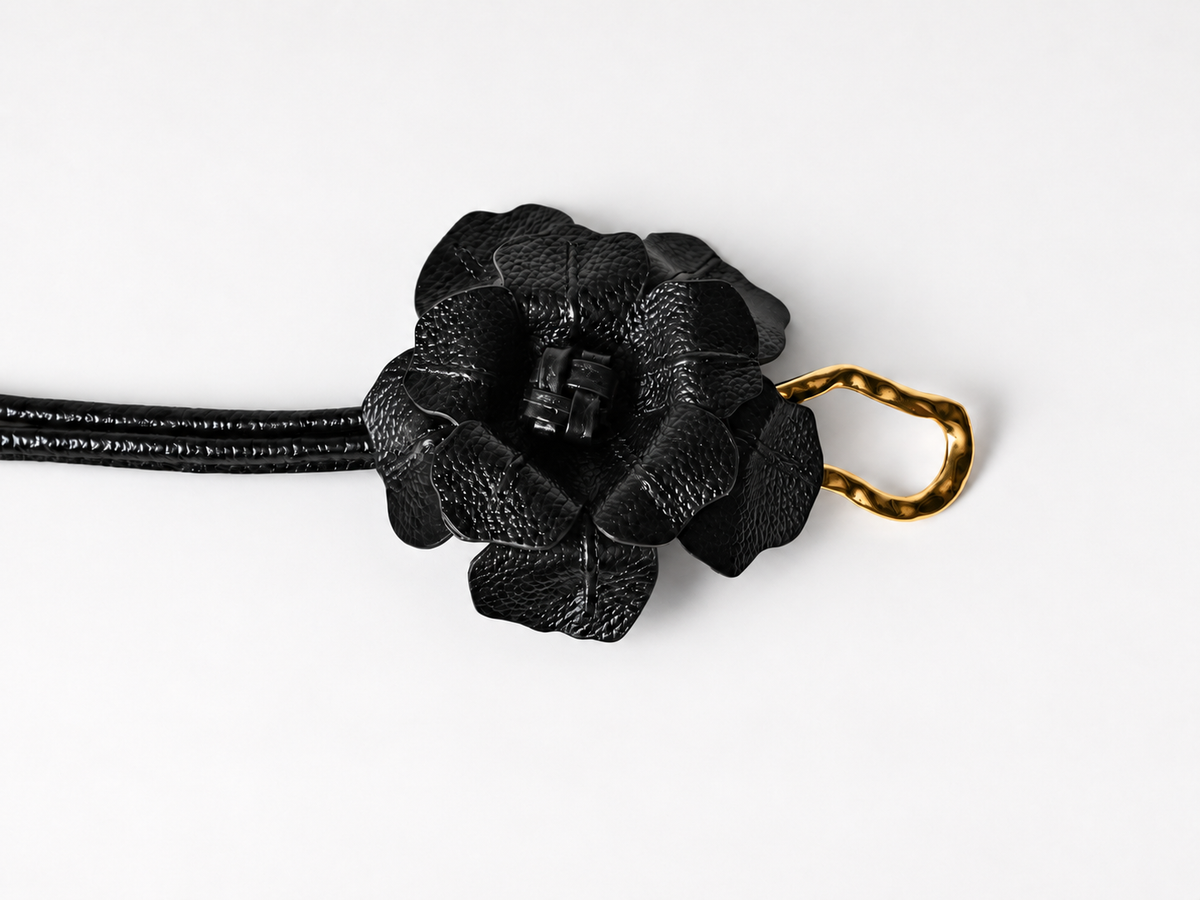 Cinturón Flor Matrona — Negro