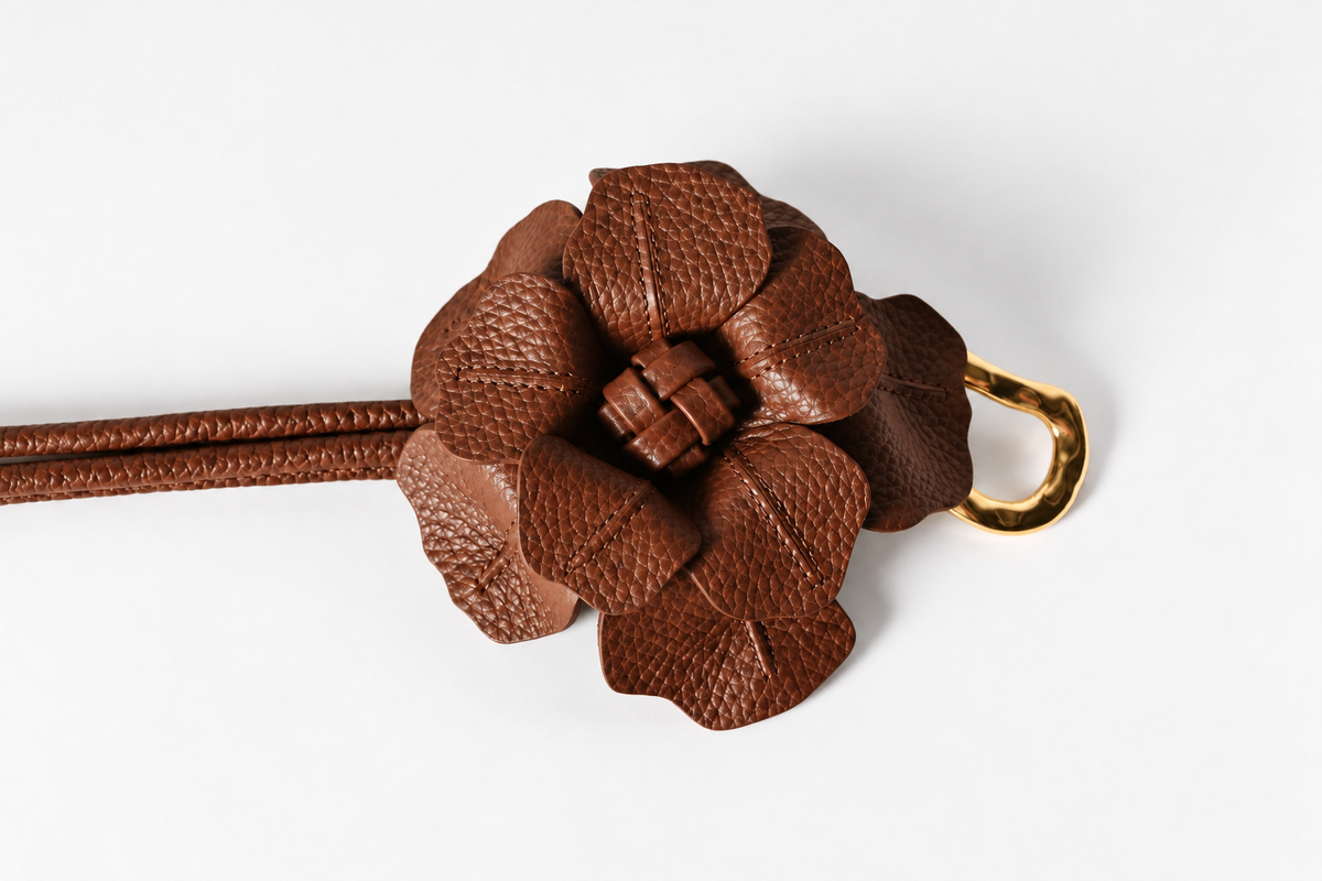 Cinturón Flor Matrona — Chocolate